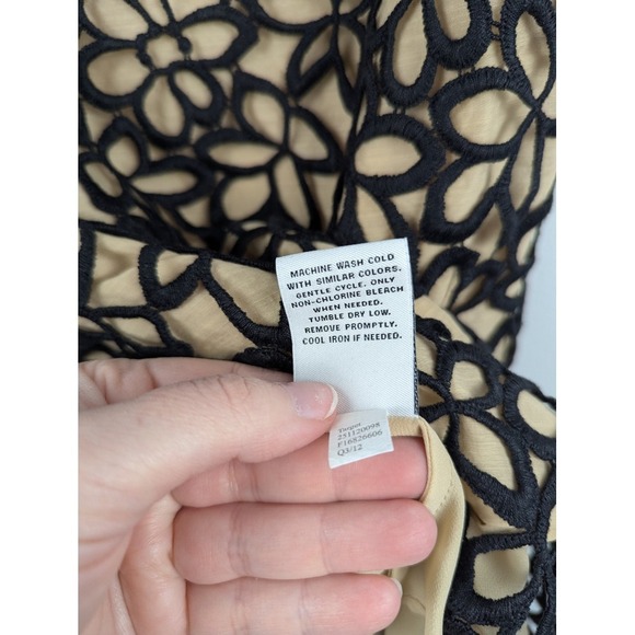 LELA ROSE Neiman Marcus Crochet Lace Overlay Cami Tank S Silk Blend Romantic - Picture 4 of 10